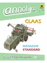 CLAAS Mähdrescher Matador Standard  Bild- Ersatzteilliste mit (Explosionszeichnungen) - annoligno 105